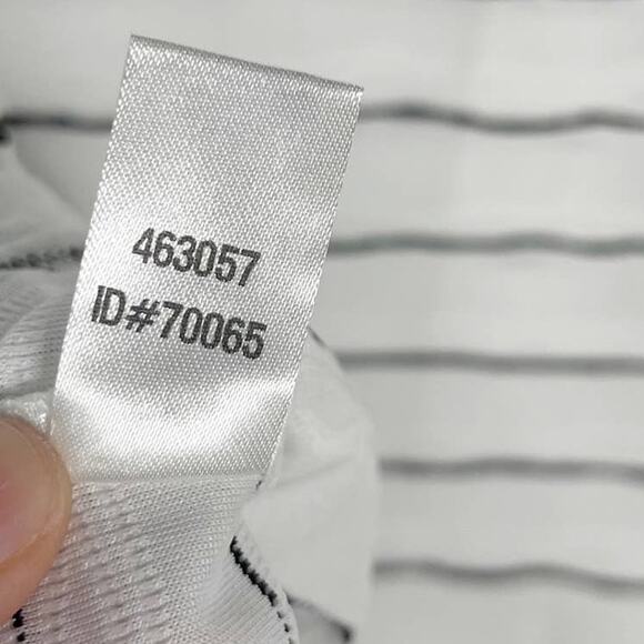 Ann Taylor LOFT Medium White Black Textured Stripe Camisole Tank Top Scoop Neck - Picture 7 of 7